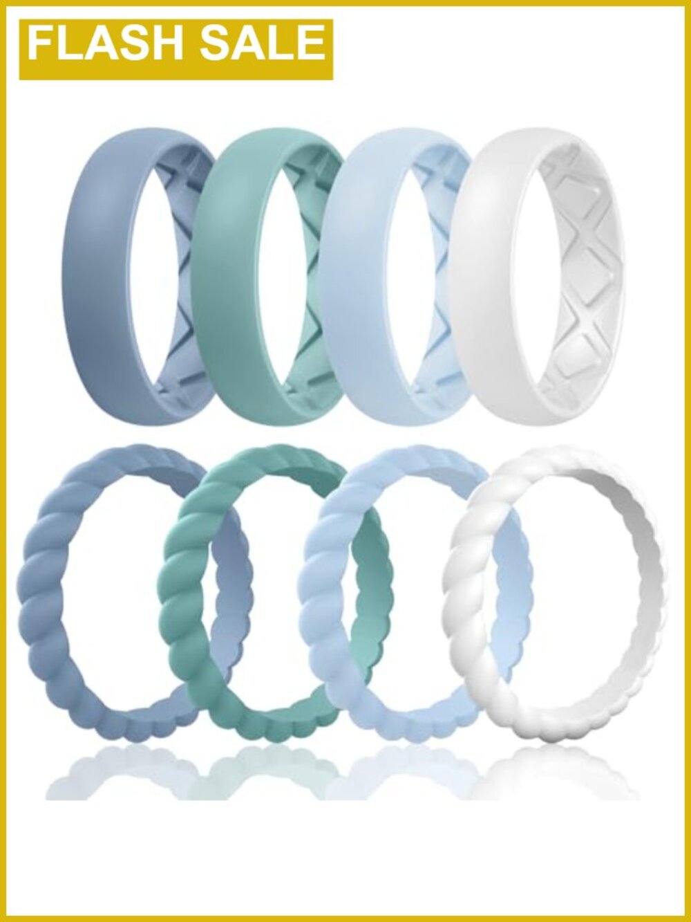 Women's Silicone Ring Stackable Bands 2.5/5.5mm Wide 1.8/2mm Thick Active